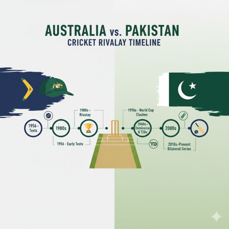 Australian Men’s Cricket Team vs Pakistan National Cricket Team Timeline